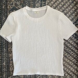 Abercrombie and Fitch White Textured Women's Top